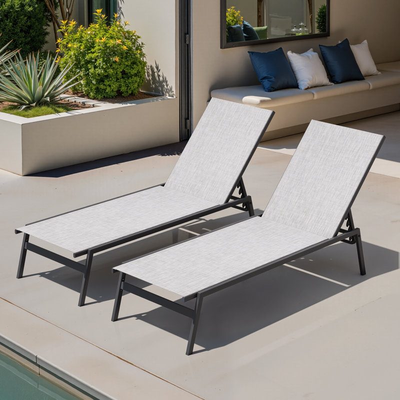 Chaise de salle à manger d'extérieur Jace Boston - Teck fin sablé, Crème/noir