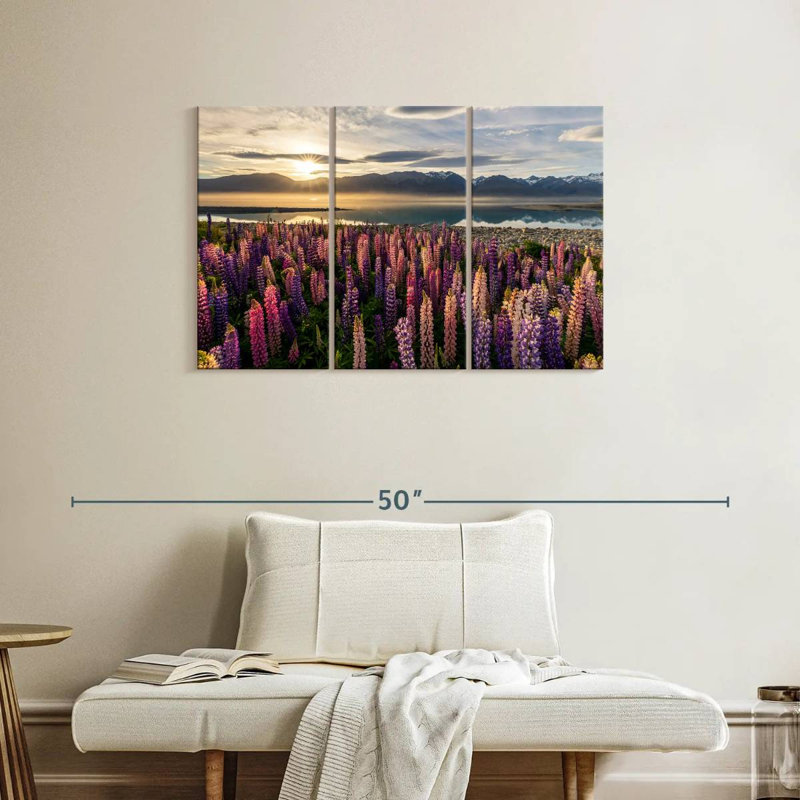 Harnek Lupine Sunset Landscape, 24" H x 38" W