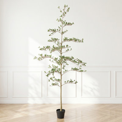 6ft Artificial Olive Tree in Black Pot - Wabi-Sabi Faux Tree for Living Room Entryway Decor