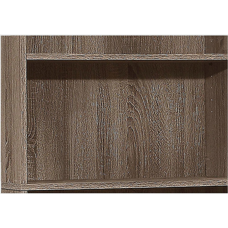 72" 6-Tier Transitional Bookcase with Adjustable Shelves, Taupe