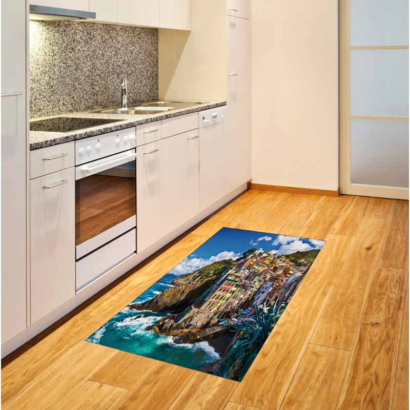 Tapis décoratif à longues fibres en polyester Sea Life, Rectangle 2 pi 7 po x 5 pi