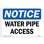 Water Pipe Access Sign