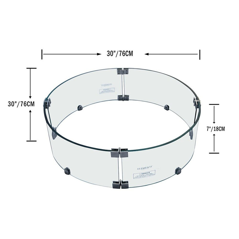 Couvercle de foyer d'extérieur Lunar, H 7 po x l 30 po x P 30 po