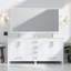 Meuble-lavabo double blanc 72 po X P 22 po D, dessus en quartz blanc et ensemble de robinet-871989734-871989733