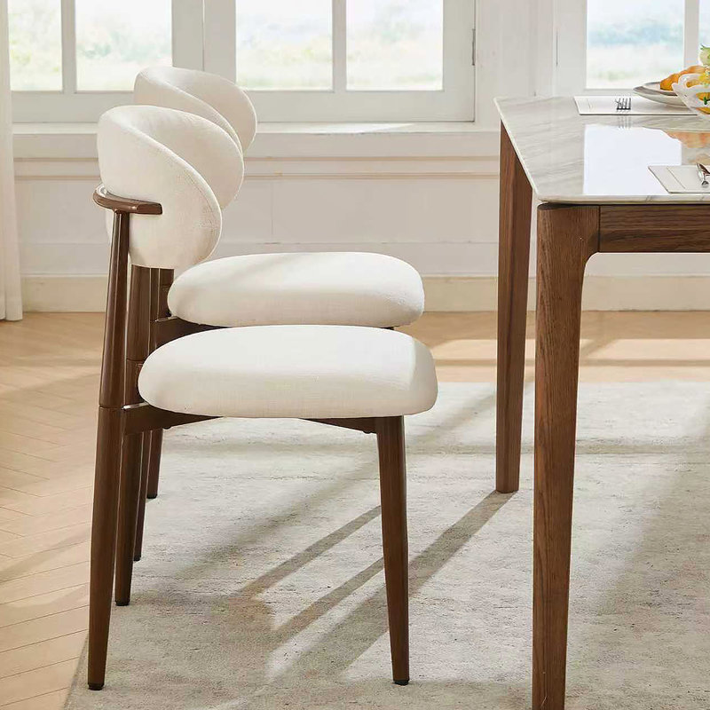 Ensemble de 2 chaises de salle à manger rembourrées en métal