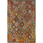 Tapis géométrique en laine Kilim 7 x 7