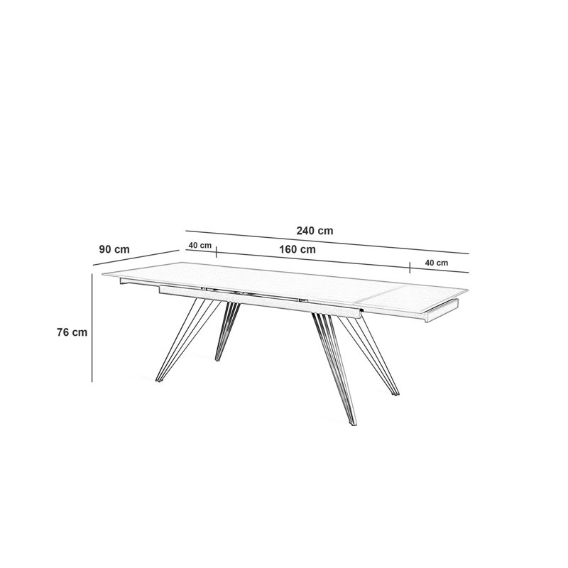 Lynnville Extendable Metal Base Dining Table