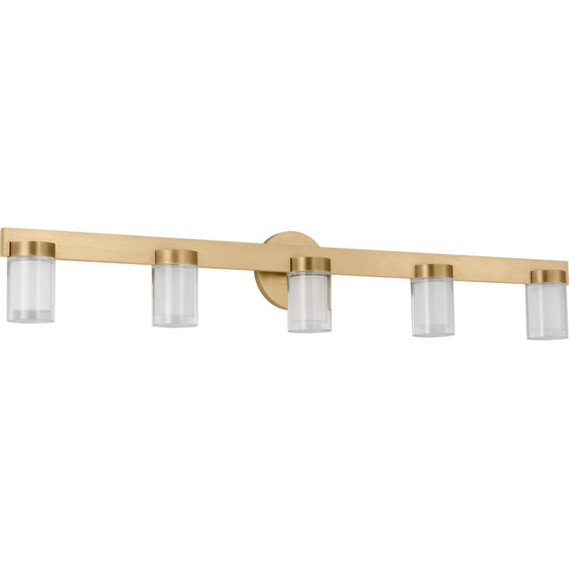 Esfera 5 - Light LED Bath Sconce, Natural Brass
