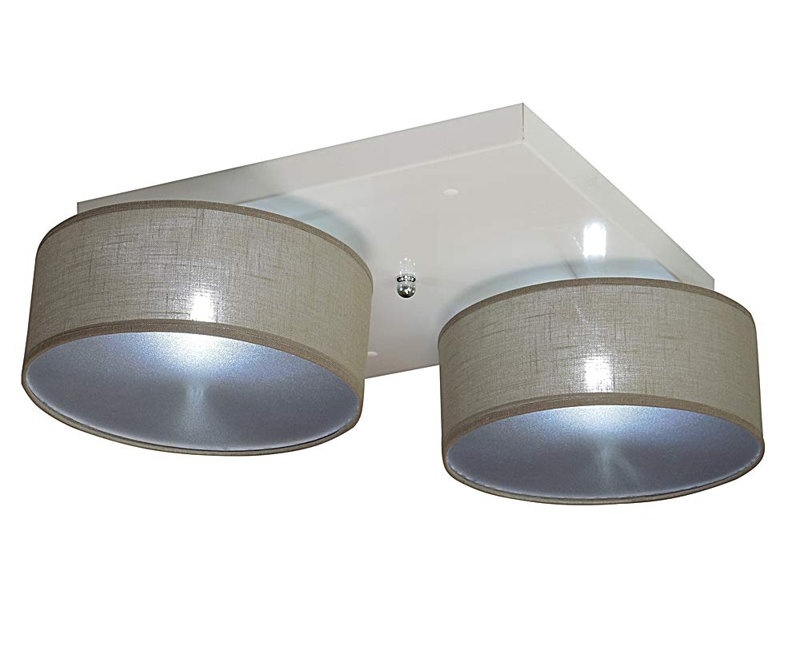 Pulley Fabric Semi Flush Mount, Light brown