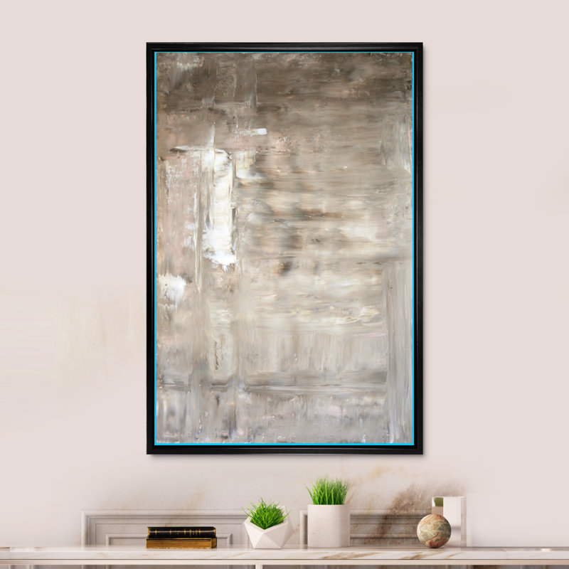 Art moderne gris et bleu II 2FL47799, Cadre noir, H 20 po x l 12 po x P 1 po