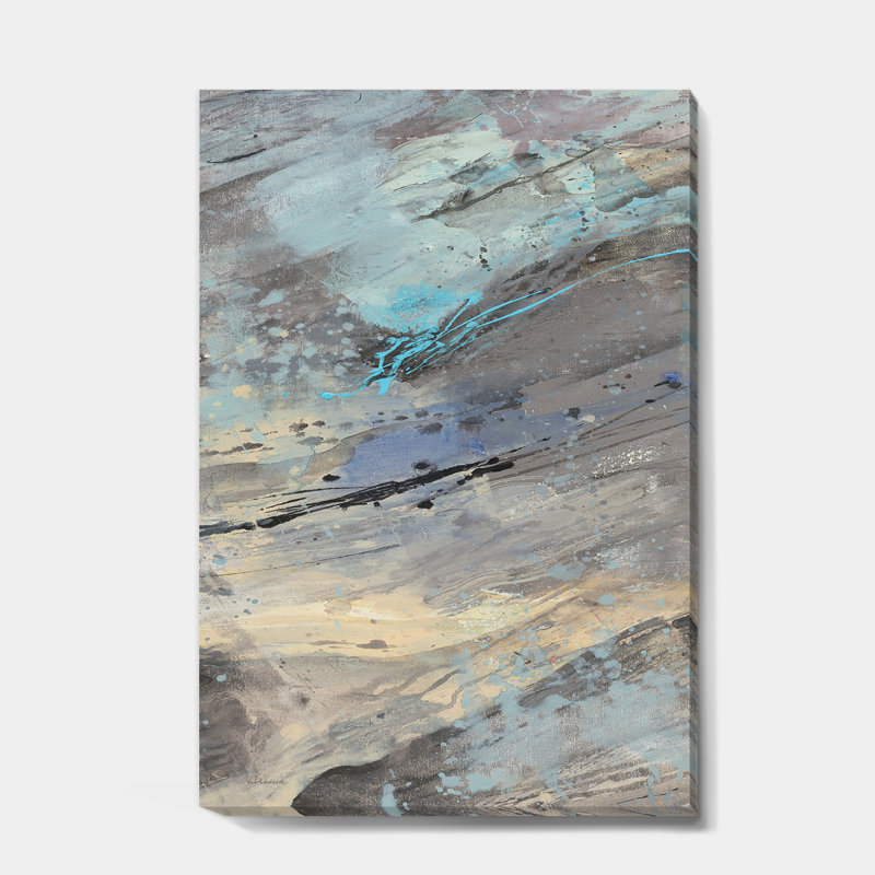 Panneau bleu sarcelle de roche I - reproduction d'art sur toile tendue, H 40 po x l 30 po x 1,5 po