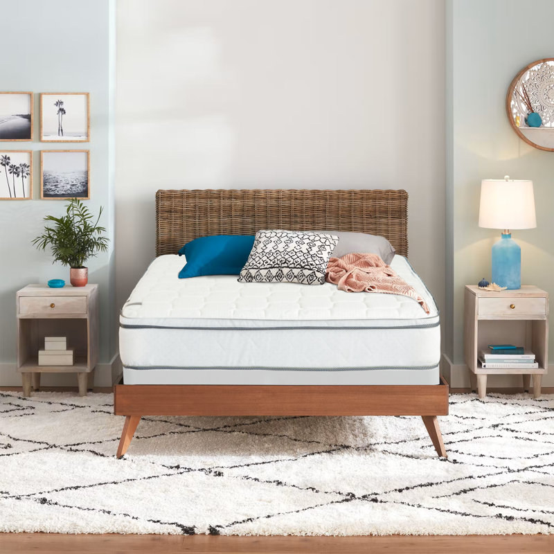 9" Medium Firm Euro Top Fully Assembled Innerspring Hybrid Mattress, Twin, Low Profile