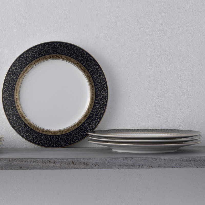 Assiettes décoratives Noritake Odessa Cobalt, 9 po, Or