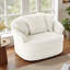 Fauteuil demi-tonneau surdimensionné ultra moelleux en fausse fourrure de lapin avec trois coussins-112294754