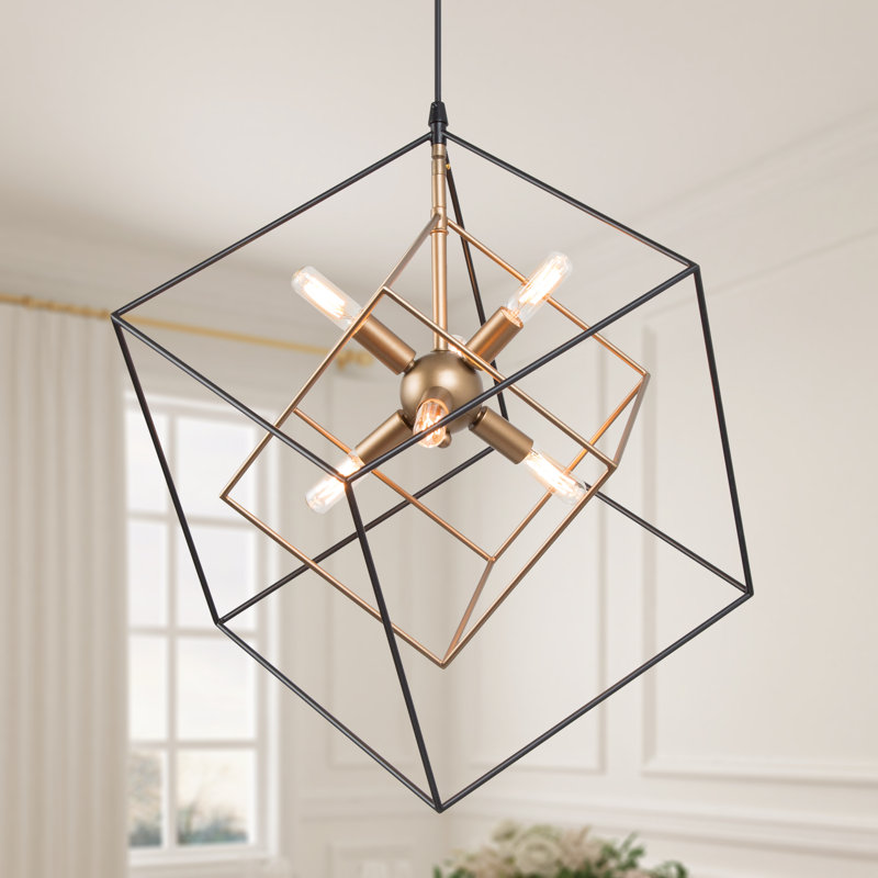  6 - Light Unique Geometric Chandelier