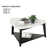 Table basse triangulaire contemporaine avec tablette de rangement