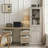 65" Tall Bookcase with Tempered Glass Door, Elegant Freestanding Display Cabinet with Drawer, Modern Wooden Kitchen Pantry Storage Cabinets for Living Room/Office-1755910044