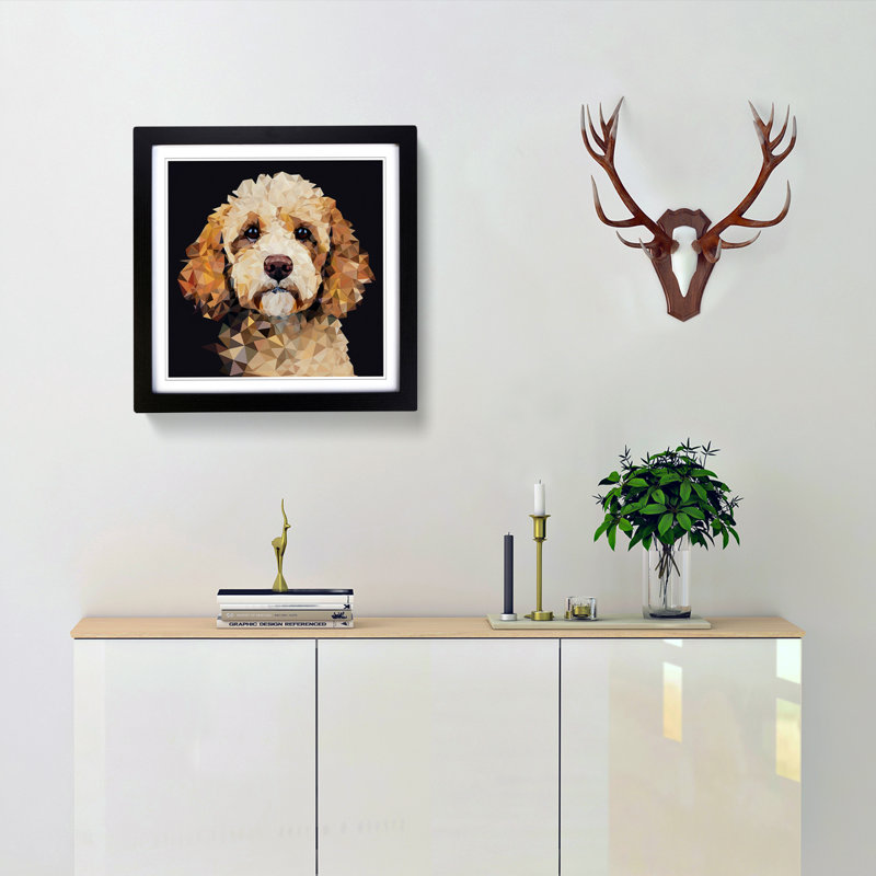 Cockapoo Geometric No.1 - Framed Print, Black