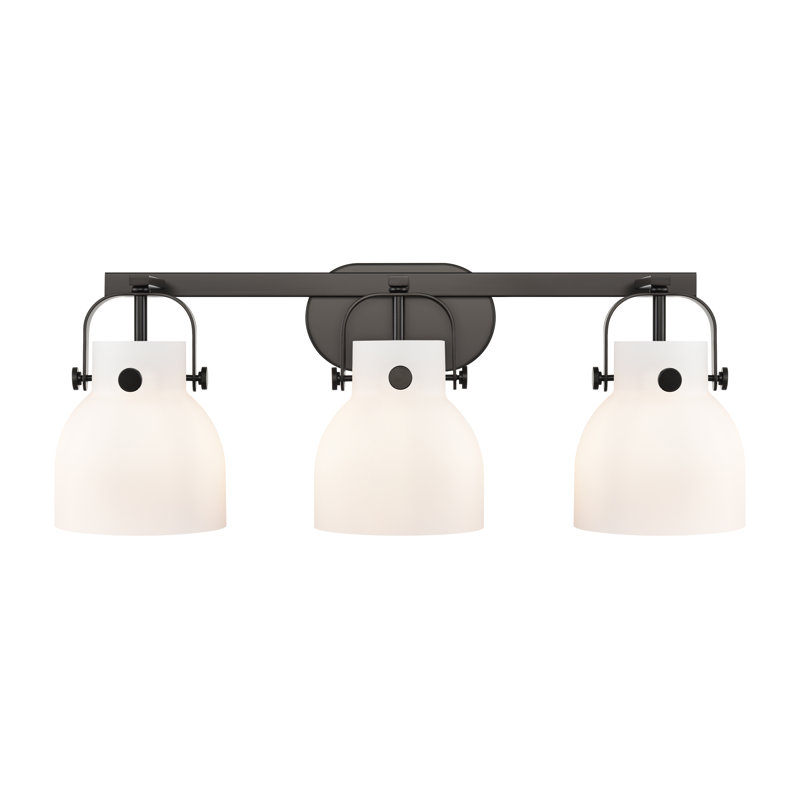 Luminaire de meuble-lavabo mural 4 po 6 lumières Slovan, Blanc, Noir mat, Trois lumières