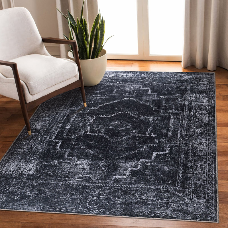Vintage Look Cotton and Chenille Flatweave Area Rug, 60 x 100 cm