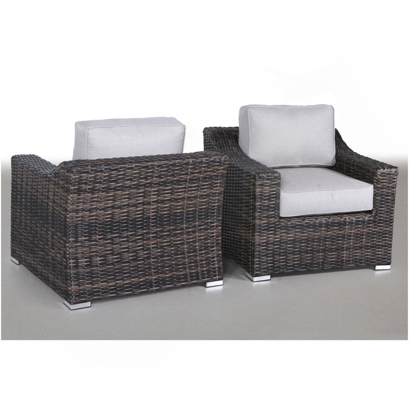 Chaise de patio avec coussins 2, Brun