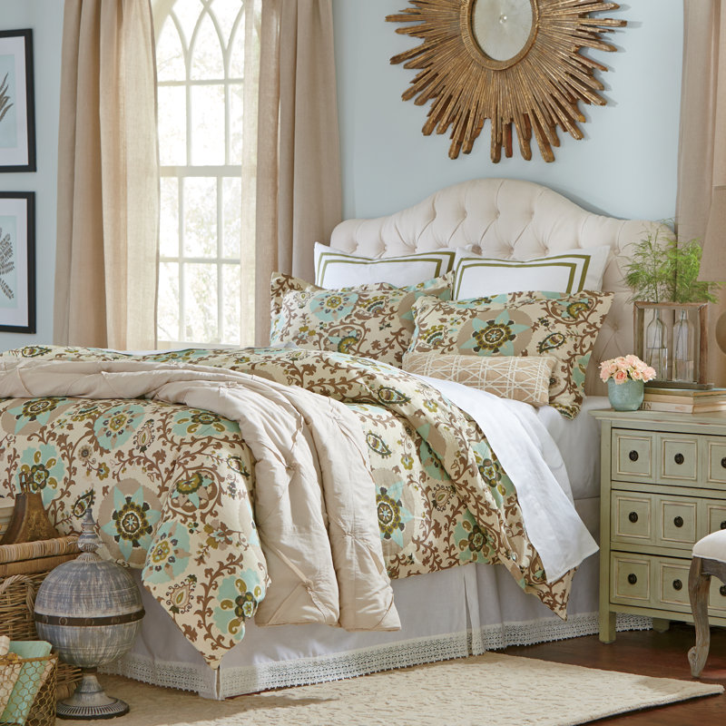 Cotton Blend Damask Duvet Cover, Full / Queen Duvet Cover + 2 Standard Shams