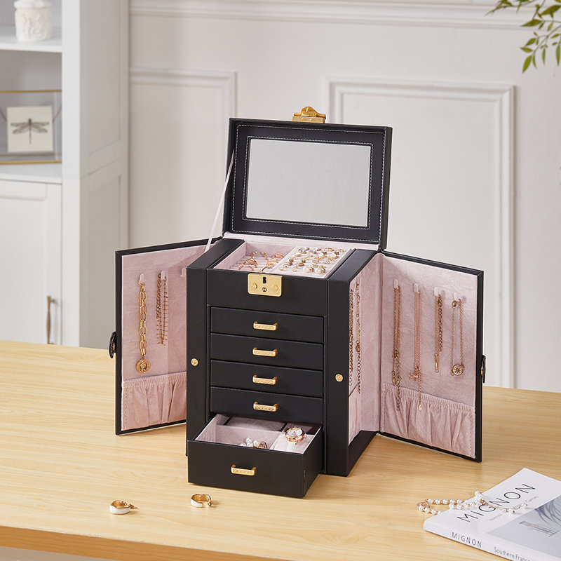 PU Leather Jewellery Box +, Black