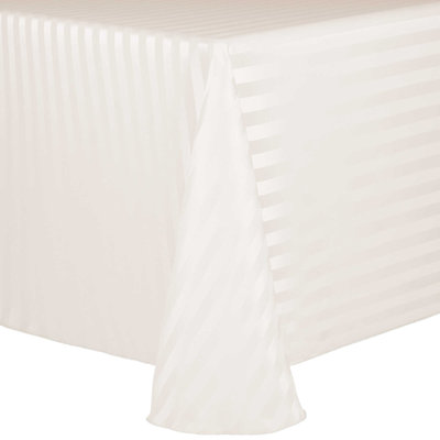 Ultimate Textile Satin Stripe Oval Tablecloth
