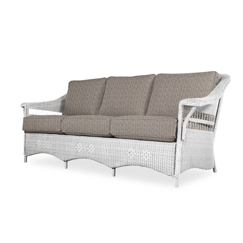 Nantucket Outdoor 3 - Seat Patio Sofa, White, Serena Floral Meadow