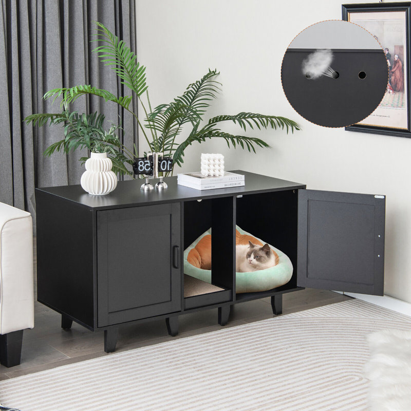 Enceinte pour chat cachée Eccles, Noir