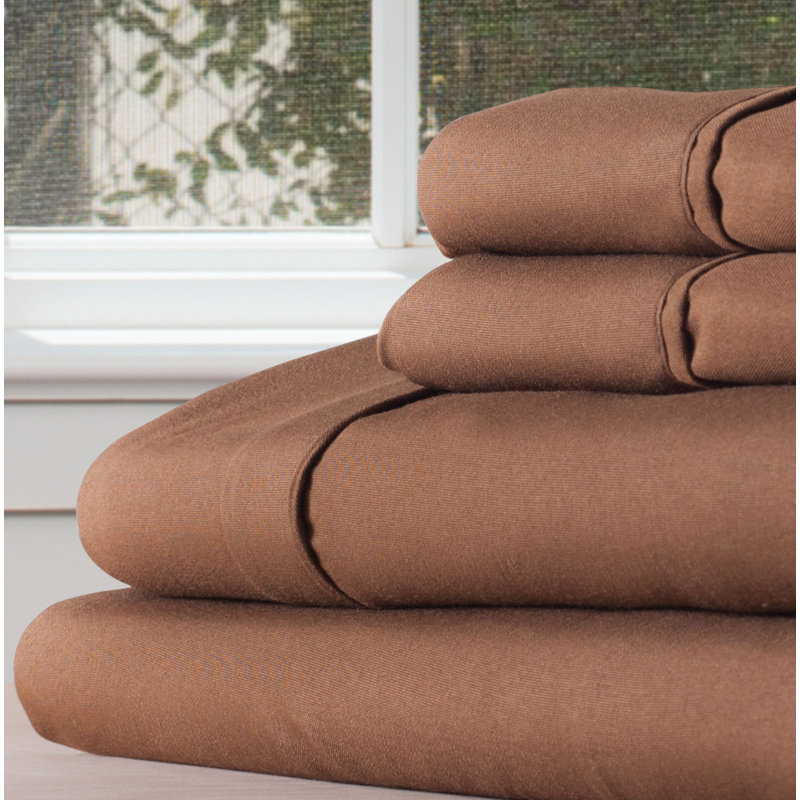 3-Piece Brushed Microfiber Sheet Set - Bedding with Wrinkle and Stain-Resistant Fitted and Flat Sheets Plus Pillowcase by Lavish Home