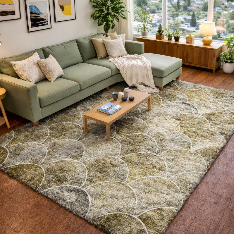 Tapis à poil long de qualité supérieure lavable à la machine ADS594, Taupe, 10' x 14'