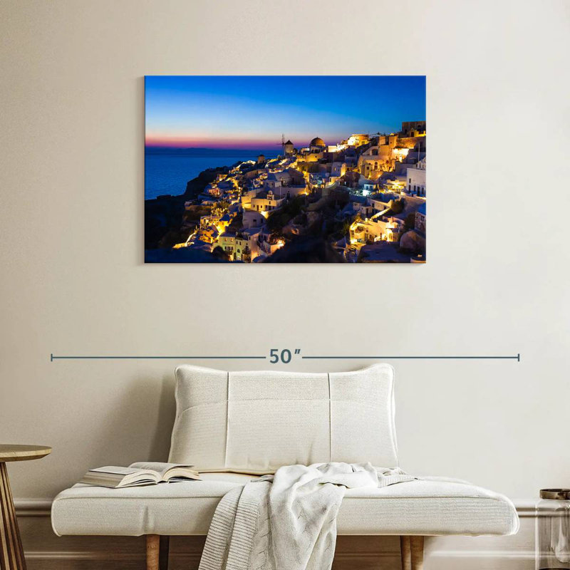 Gillard Santorini au coucher du soleil, H 24 po x l 36 po