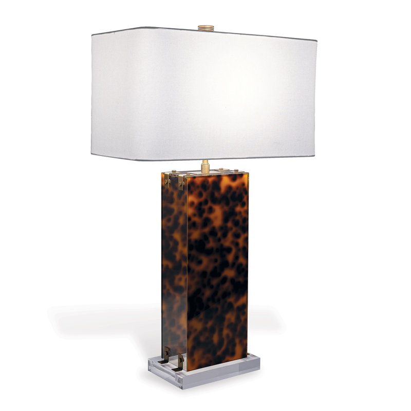 Milan Tortoise Lamp 33"H, Clear/Tortoise