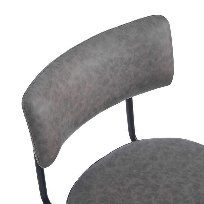 26''Retro Swivel Counter Stools Set Of 2, Counter Stools With Iron Frame,PU Sponge Cushion,Footrest,Suitable For Kitchen/Bedroom/Dining Room.