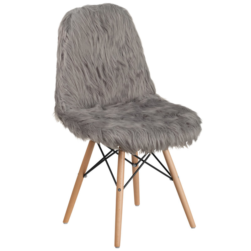 Ibhidh Shaggy Dog Accent Chair - Dorm Chair, Gray
