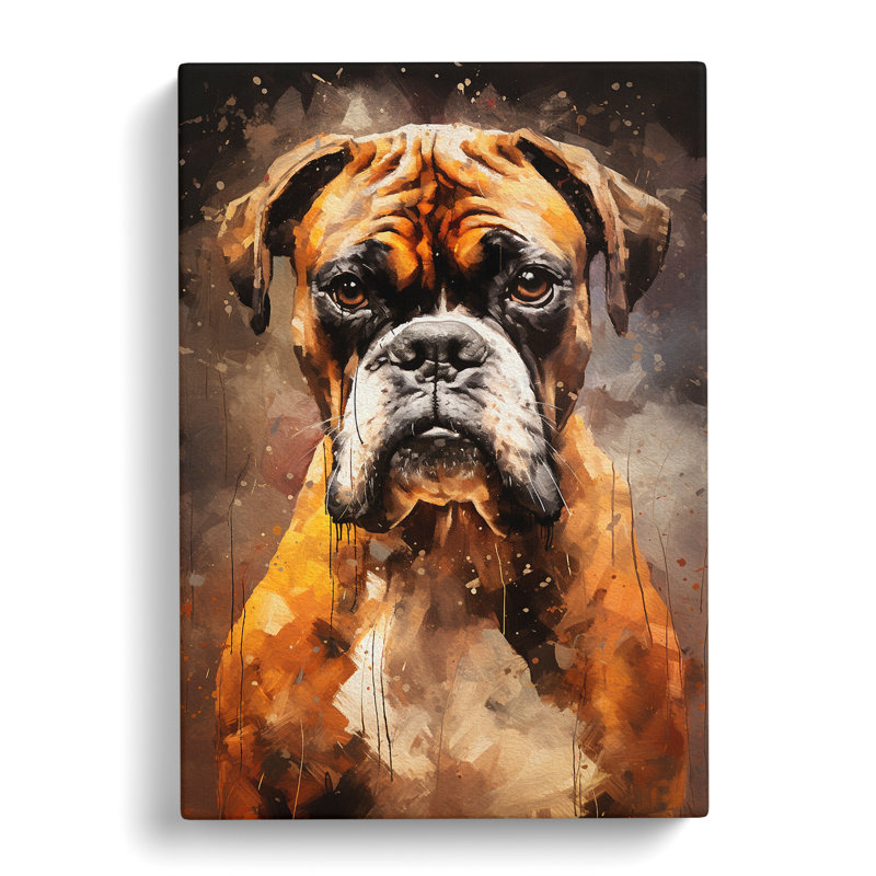 Boxer Dog Conceptual - Wrapped Canvas, 50cm H x 35cm W x 3cm D