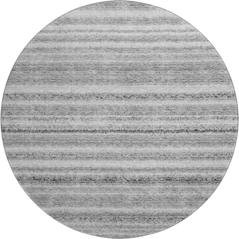 Premium Machine Washable Cerrito AMF598 Gray Rug, Round 8'