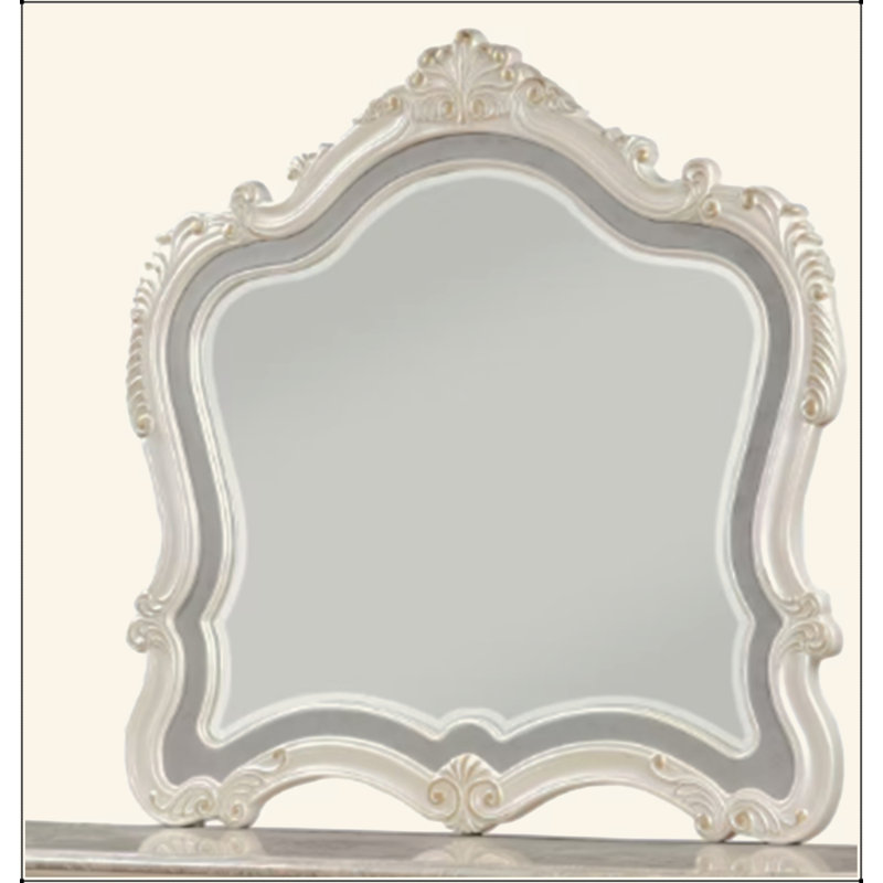 Miroir blanc perle