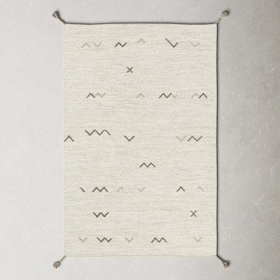 Bodie Handmade Wool Light Gray/Light Brown Rug