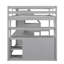 Lit mezzanine multifonctionnel avec bureau, tablettes, tiroirs et escalier de rangement-1096378659-1096378658