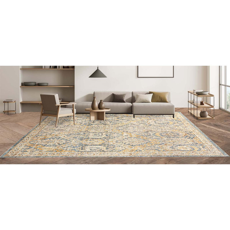 Hand Woven Silk and Wool Oriental Area Rug, Rectangle 6' x 9'