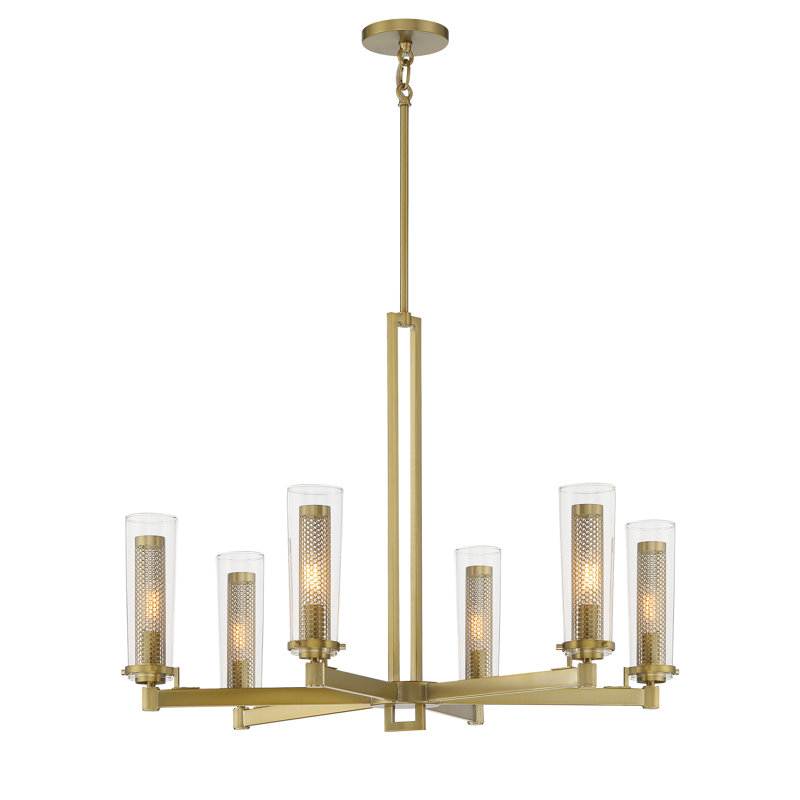 Everly Quinn Ozmo Soft Brass With Clear Chandelier