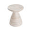 Table d'appoint intérieure / extérieure en béton léger avec finition travertin