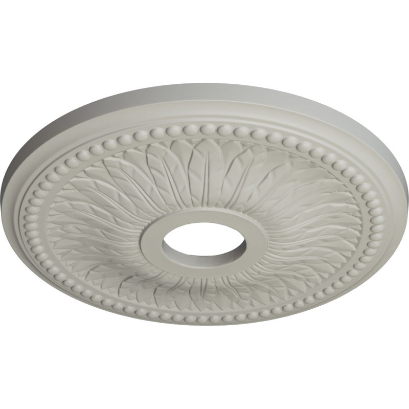 Endurathane Bailey Ceiling Medallion, 18"OD x 3 3/4"ID x 1 1/2"P (Fits Canopies up to 5 3/4"), Hand-Painted Pot of Cream Finish