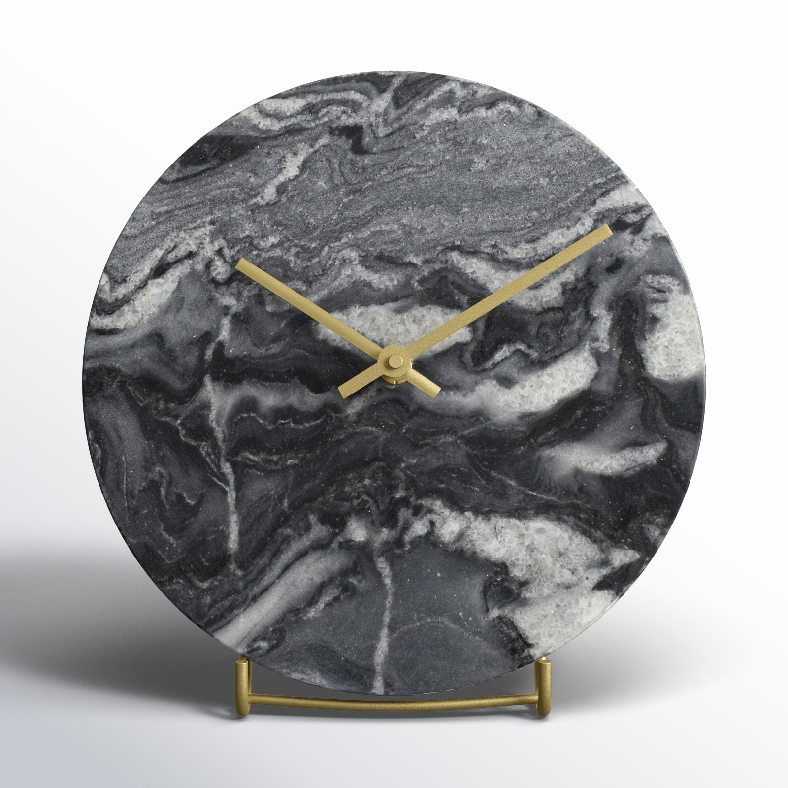 Dorris Analog Tabletop Clock, Black/White/Gray