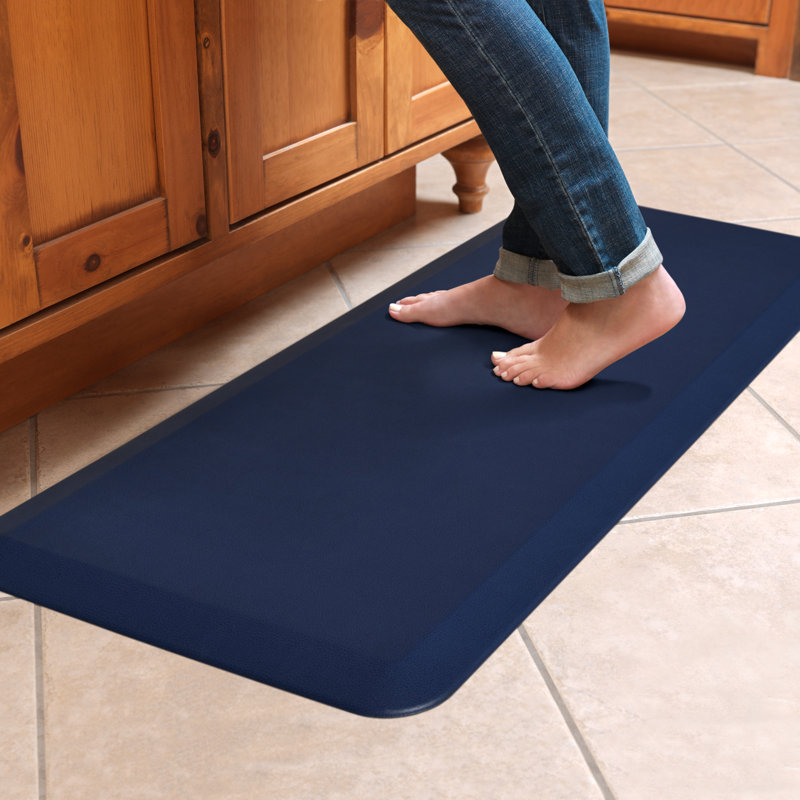 Tapis anti-fatigue sur pied Abdulraheem, Bleu marine, 1 pi 8 po x 4 pi