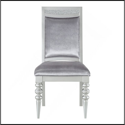 Grey And Platinum Upholstered Side Chairs (Set Of 2)