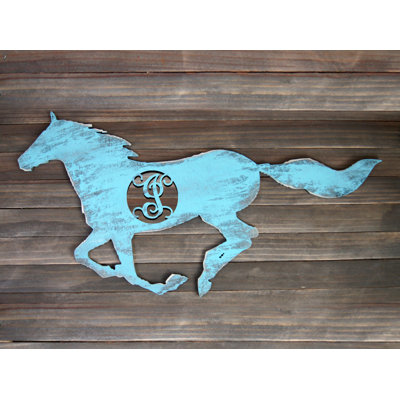 Décoration murale de forme simple lettre cheval rustique