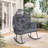Wicker 2 Person Outdoor Egg Rocking Chair With Cushion-1936603440